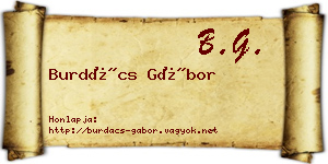Burdács Gábor névjegykártya